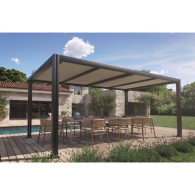 Pergola autoportante bioclimatique Austin Couleurs du Monde L. 5 x l. 3,5 x H. 2,4 m