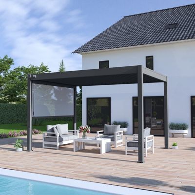 Pergola bioclimatique Ombréa VS autoportante 3x4M - Anthracite
