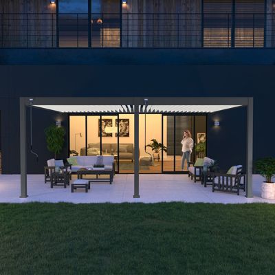 Pergola Bioclimatique Ombréa V2 4x6M adossée et - vue 2