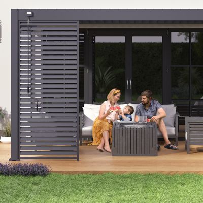 Pergola bioclimatique Ombréa VS adossée 3x4M - anthracite - V2