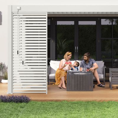 Pergola bioclimatique Ombréa VS adossée 3x4M - blanc - V2