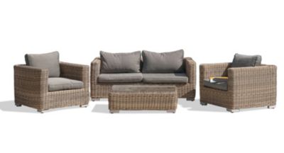 Salon bas de jardin 4 personnes Montmartre résine tressée miel Paris Garden