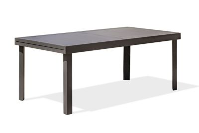 Table à  rallonge rectangulaire en aluminium extensible Copenhague DCB Garden mat gris anthracite H. 75cm x l. 100cm