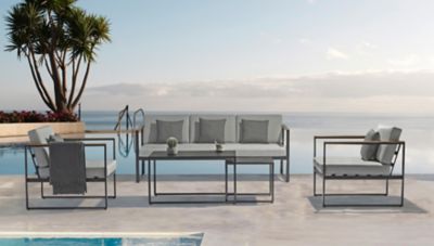 Salon de jardin bas Lucca aluminium anthracite DCB Garden 5 personnes