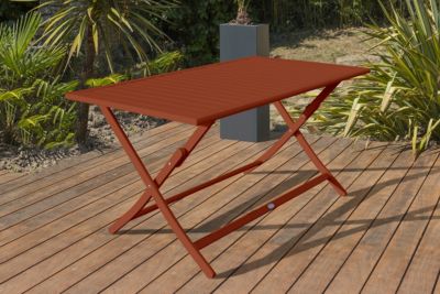 Dcb Garden Table de jardin pliante en aluminium (4 places) Orange - vue 2