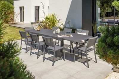 Dcb Garden Ensemble repas de jardin en aluminium (8 places) Gris - vue 2