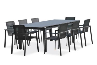Ensemble repas de jardin 8 places en aluminium ALU MIAMI - vue 4