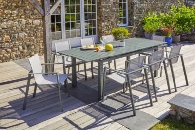 Ensemble repas de jardin 8 places en aluminium ALU MIAMI - vue 2