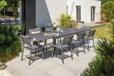 Ensemble repas de jardin 8 places en aluminium ALU MIAMI