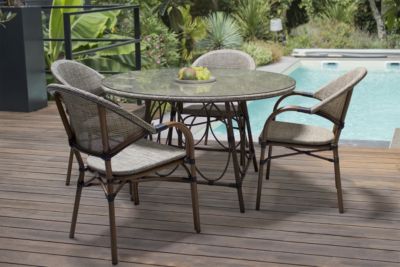 Ensemble repas de jardin 4 places en aluminium USHUAIA