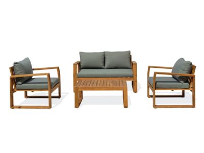 Salon bas de jardin 4 places en bois d'acacia ARACAJU