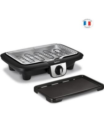 Tefal Easy Grill 2en1 Barbecue électrique de table Plaque plancha inclus Puissant Jusqu'à 2 fois moins de fumée YY3818FB