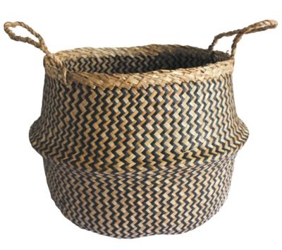 Panier de rangement oval noir et naturel Equipstore Création