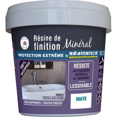 Résine de finition zone humide Résinence béton minéral mat 0,5L