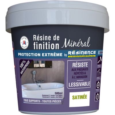 Résine de finition zone humide Résinence béton minéral satin 0,5L