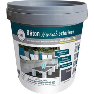 Enduit béton minéral Résine extérieur nce volcan mat 4kg
