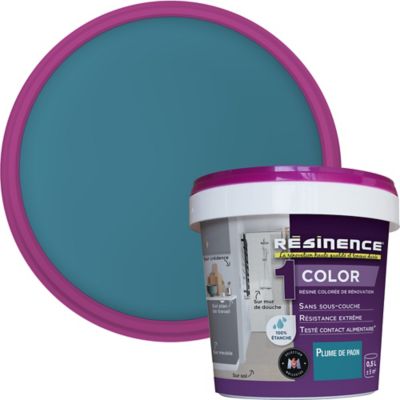 Résine multisupports Résinence Color satin bleu plume de paon 500ml