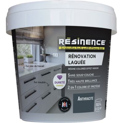 Résine multisupports Résinence Rénovation Laquée Color satin gris anthracite 500ml