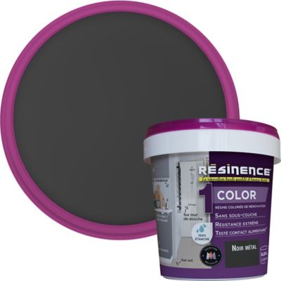 Résine multisupports Résinence Color noir métal satiné 250ml