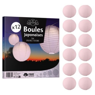 Abat-jour festonné en lin rose thé médaillon