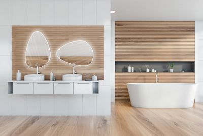 Miroir de salle de bains lumineux LED 55 x 80 cm  argenté  MPGlass Stone