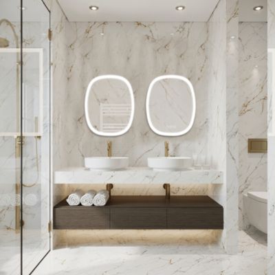 Miroir de salle de bains LED l.65 x H.80 x P.3 6 cm  Carmen 2