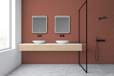 Miroir de salle de bains lumineux LED rectangulaire l. 100 x H. 70 cm MPGlass Denver