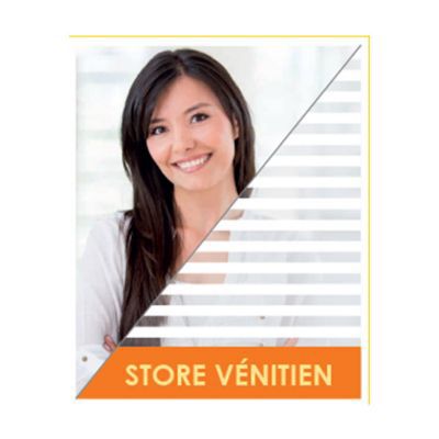 Film vénitien 250 x 90 cm blanc et transparent