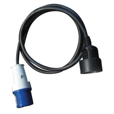 Adaptateur Prise mâle CEE P17 vers fiche femelle type Schuko 220 V 40 cm - vue 2