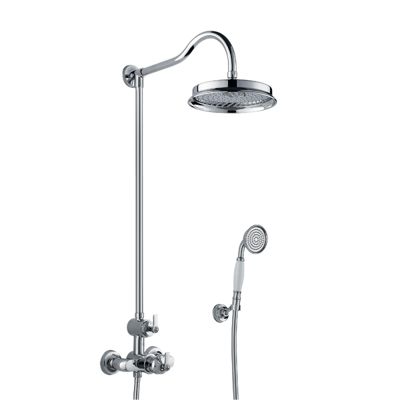 Caddy De Douche Style Selections – Poteau Télescopique – Nickel Satiné – 4 étagères