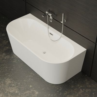 Baignoire semi-îlot murale Naos 170x80 cm  noir et blanc  By Spalina