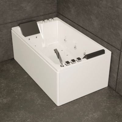 Baignoire balnéo 2 places droite Brava Duo 170x100 cm  blanc  by Spalina