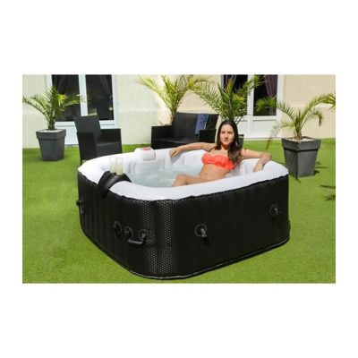 Spa gonflable SUNSPA AC01 157 x 67 cm 4 places Carré Livré avec filtre cadenas tapis de sol et couverture - vue 2