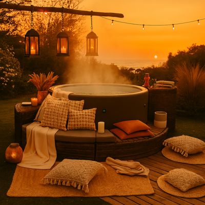 Spa portable semi rigide Vita Premium rond Bulles 4 6 places + Mobilier Netspa - vue 2