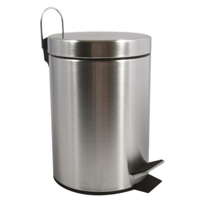 Poubelle de salle de bains 3L ronde Ã  pÃ©dale en inox Ã17 cm MSV