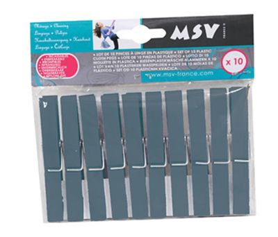 Lot de 10 pinces à linge MSV incassables