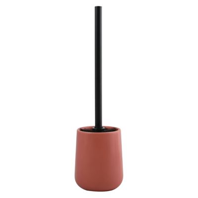 Brosse WC et support MSV Spirella Maonie corps céramique coloris terracotta