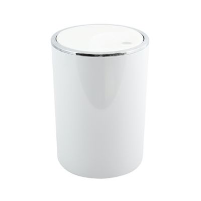 Poubelle de salle de bains MSV coloris blanc en ABS capacitÃ© 6L Ã.19 x H.24,2 cm
