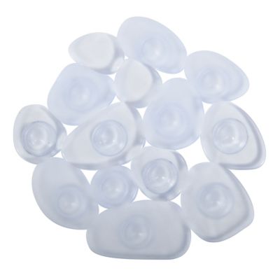 Lot de 4 antidérapants de baignoire galets transparent 12 x 13 cm
