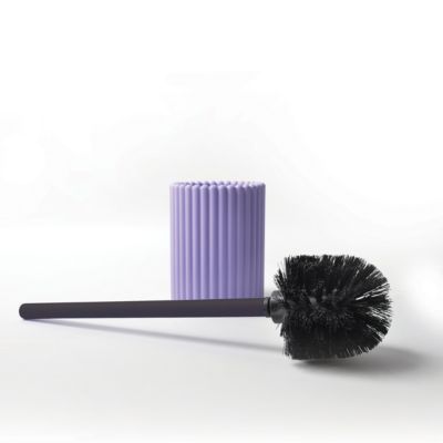 Brosse WC en polyrésine, lavande et noir, MSV Keoni