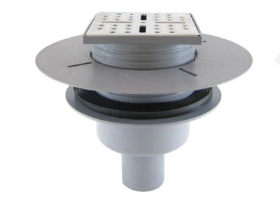 Bonde de douche centrale verticale gris Galedo Showerplate