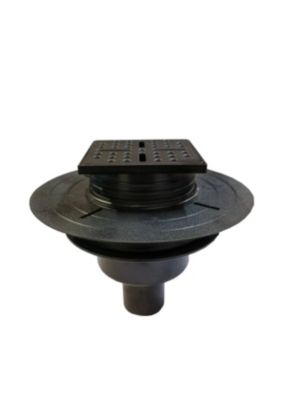 Bonde carrée pour receveur de douche, 105mm, sortie verticale Ø50mm, noir, Galedo Showerplate