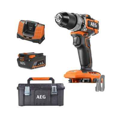 Pack AEG 18V Perceuse percussion Brushless Subcompact Batterie 4.0 Ah Chargeur Caisse de rangement - vue 2