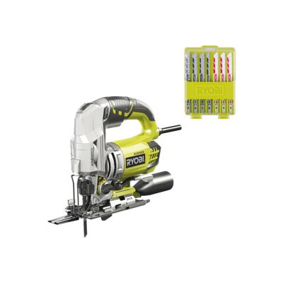 Pack RYOBI Scie sauteuse pendulaire 105mm coffret de 10 lames bois plastique bimétal 102mm RAK10JSB