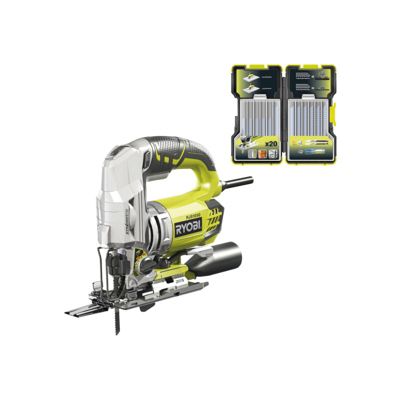 Ryobi Pack Scie sauteuse pendulaire RJS1050-KA5 - 680 W - 105mm - c de 20 lames - bois - métal - 75-100mm - RAK20JB Argent - vue 2