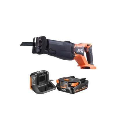 Pack AEG Scie sabre BUS18BL2 0 18V Brushless 1 batterie 2.0Ah 1 chargeur SETL1820S - vue 2
