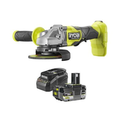Meuleuse d'angle RYOBI 18V One+ Brushless RAG18BL 125mm Batterie 4 0Ah et chargeur - vue 2