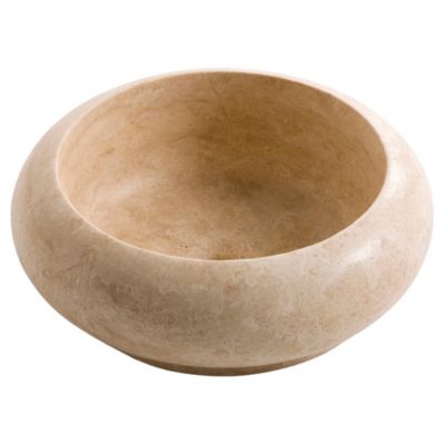 Vasque à  poser ronde en travertin l.40 6xH.15 cm  Casa Linéa Carla