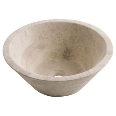 Vasque à  poser ronde en travertin l.40 6xH.15 cm  Casa Linéa Manon