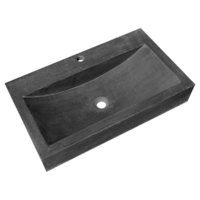 Vasque à  poser rectangulaire en basalte l.70xH.12xP.40 cm  Casa Linéa Edith